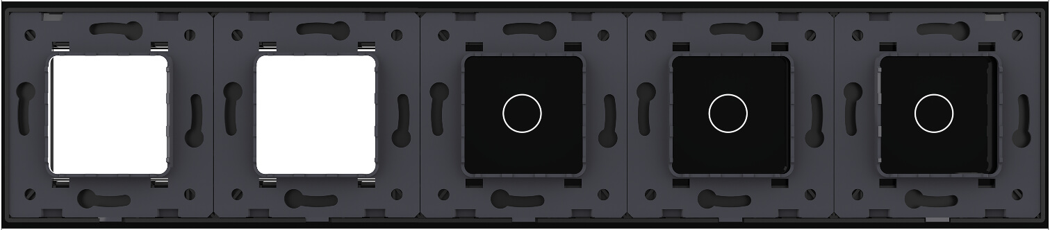 1 Gang + 1 Gang + 1 Gang + Frame Glass Panel