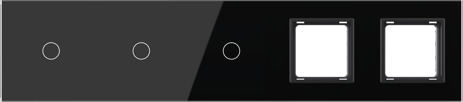 1 Gang + 1 Gang + 1 Gang + Frame Glass Panel