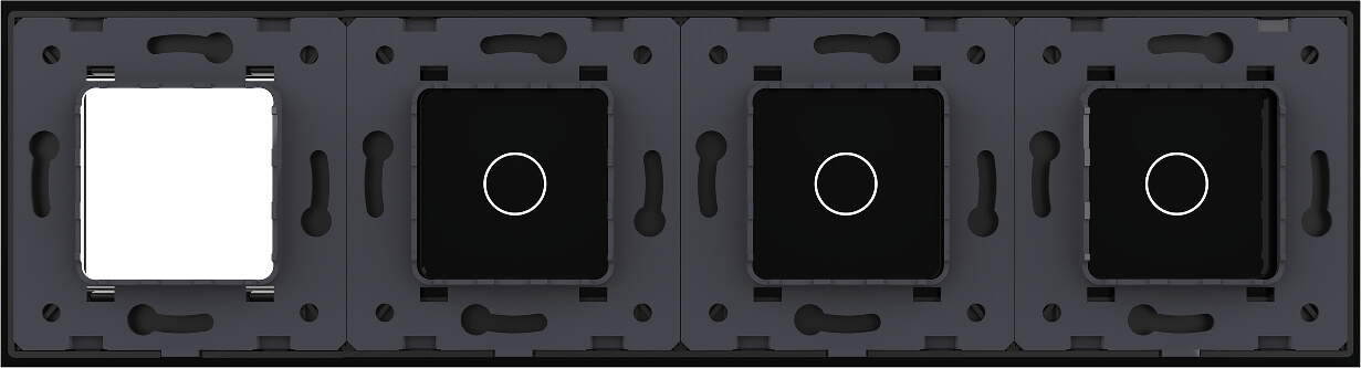 1 Gang + 1 Gang + 1 Gang + Frame Glass Panel