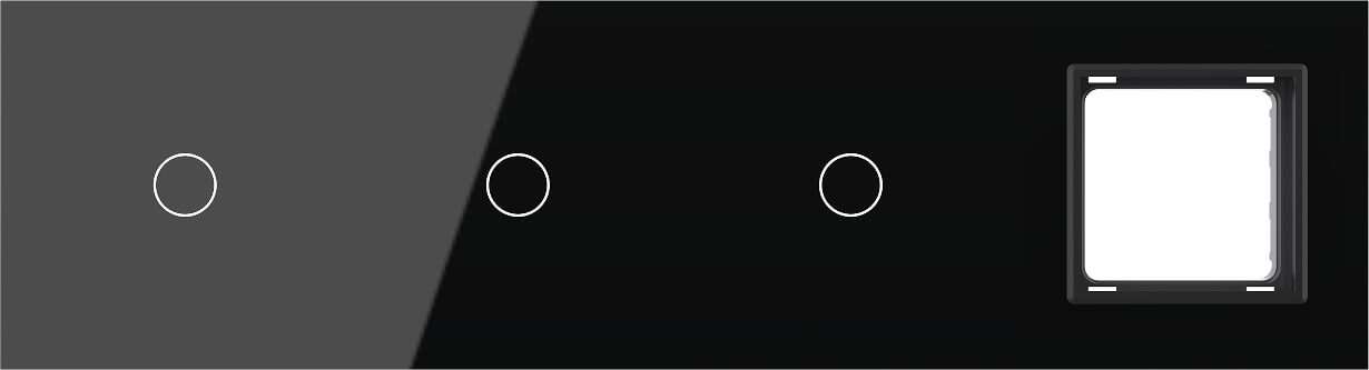 1 Gang + 1 Gang + 1 Gang + Frame Glass Panel